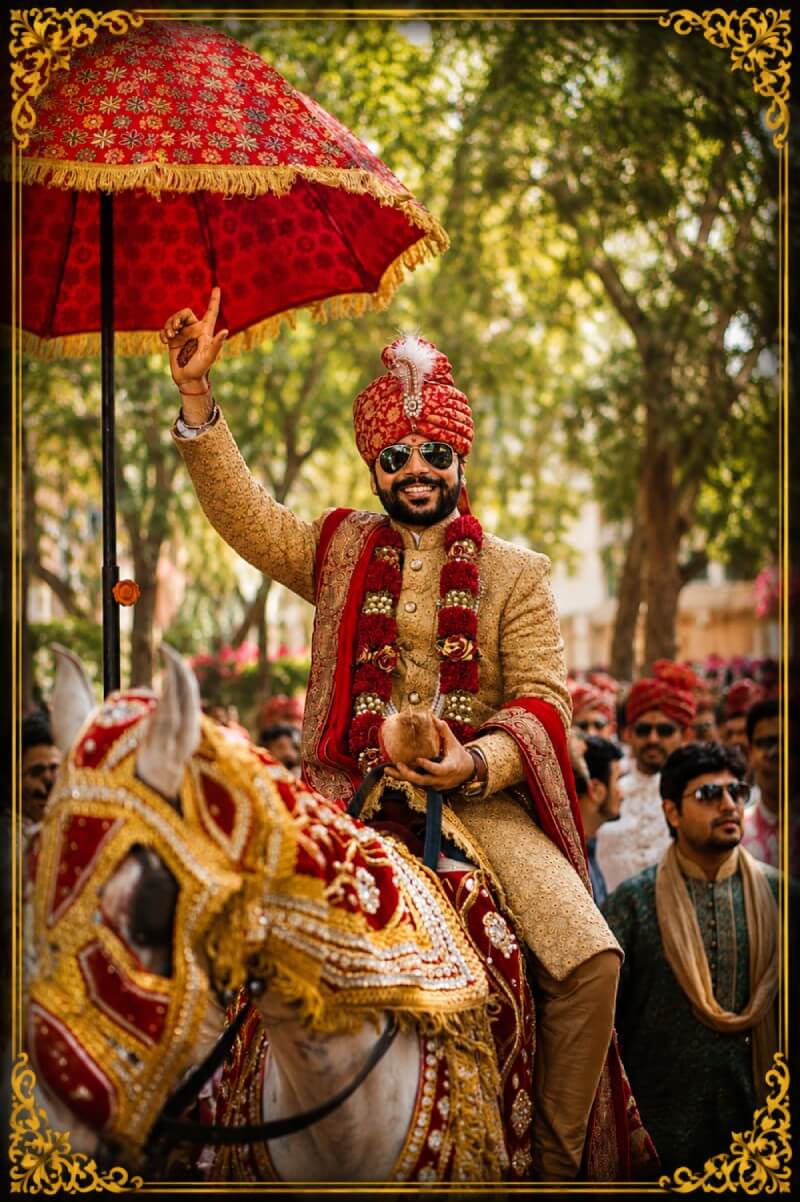 Baraat by Shalu — Groom Arrival on Horse